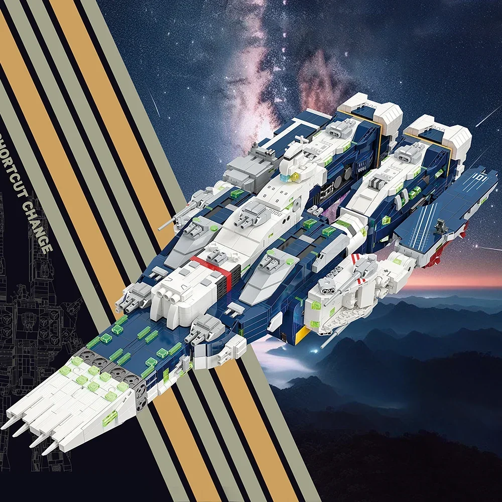 Droga kosmiczna okręt wojenny MOC modułowe pomysły duże ozdoby klocki klocki Model planety wojny zabawki na prezenty dla dzieci 4682 sztuk