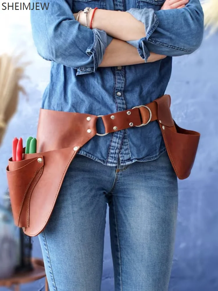 

Steampunk Gardener Painter Multifunctional Belt Tool Holster Bag Farmer Cosplay Costume Accessory Double Pocket Waist Bag 2025