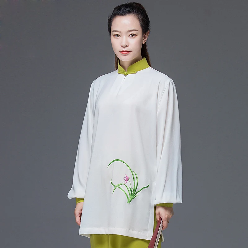 Tai Chi Practice Uniform Women's New Premium Traditional Chinese Style Embroidery Slim-fit Flowyfor Professional Performance