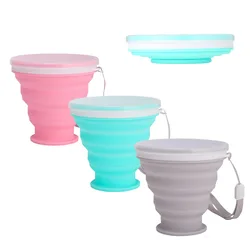 Outdoor Sports Silicone Water Cup Travel Portable 200ml Foldable Mug Travel Multi-Functional Retractable Mouthwash Cup