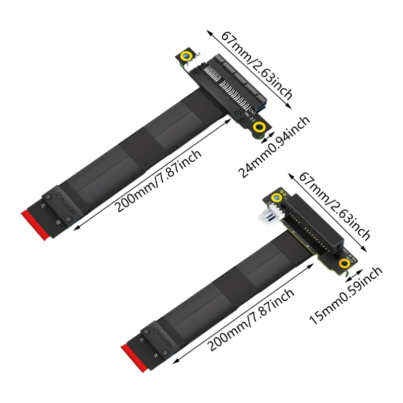 180/90 градусов PCIE 4X к M.2 M Key 2230 2242 2260 2280 Riser Card Кабель M.2 Key PCIE Удлинитель удлинителя Замена