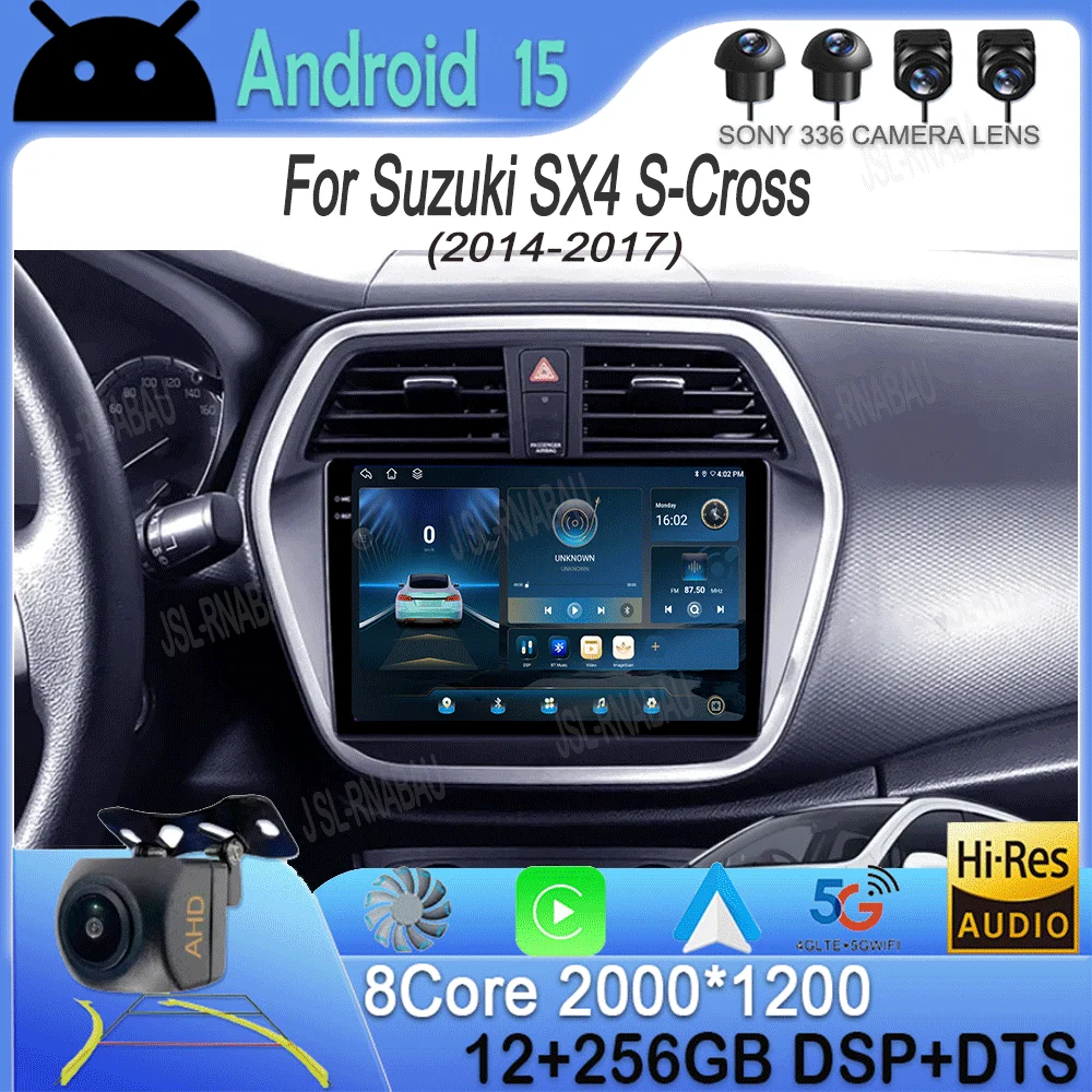 

Автомобильный радиоприемник Android 15 для Suzuki SX4 S-Cross 2014 2015 2016 2017, мультимедийный плеер, стерео GPS, WIFI + 4G, беспроводной Carplay, авто видео