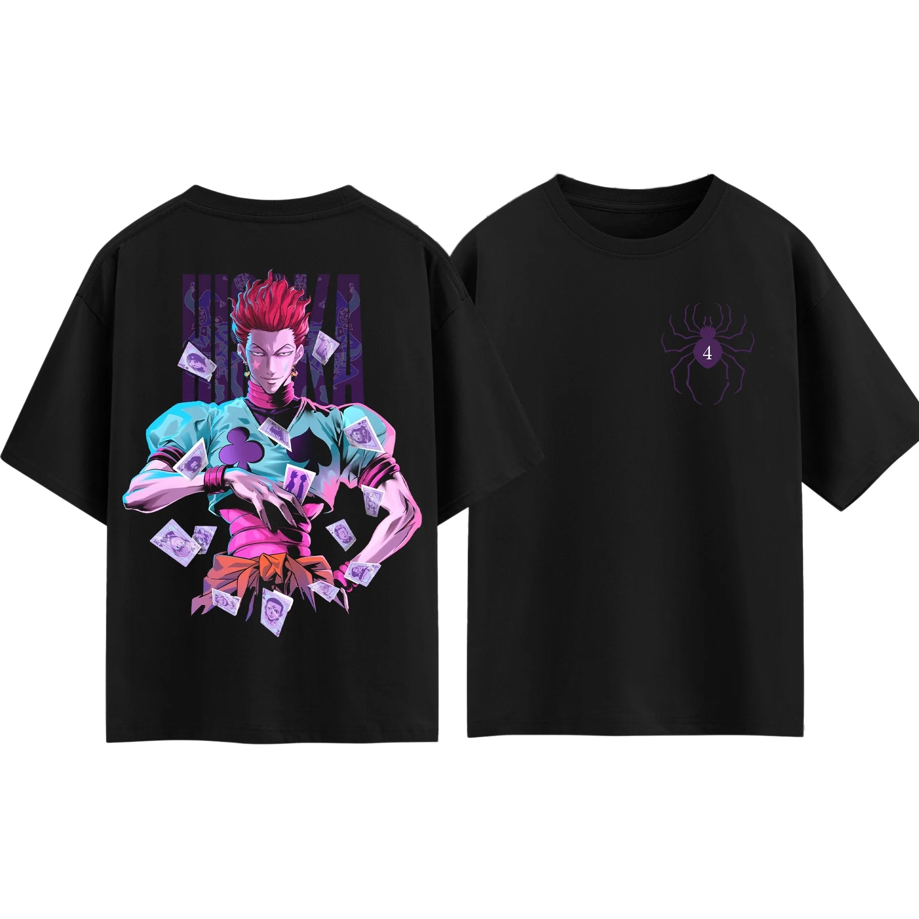 

Футболка в стиле аниме HUNTER×HUNTER Hisoka для мужчин и женщин, летняя хлопковая одежда, модные дышащие топы с короткими рукавами для фанатов аниме, унисекс