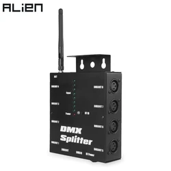 ALIEN-AMPLIFICADOR inalámbrico DMX 512 de 8 vías, divisor aislado de 3 pines con receptor transceptor DMX inalámbrico para DJ, luces de escenario de discoteca