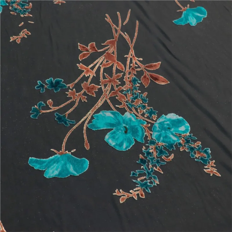 

Woven velvet brocade viscose printed mottled and burned fabric nightgown dress cheongsam