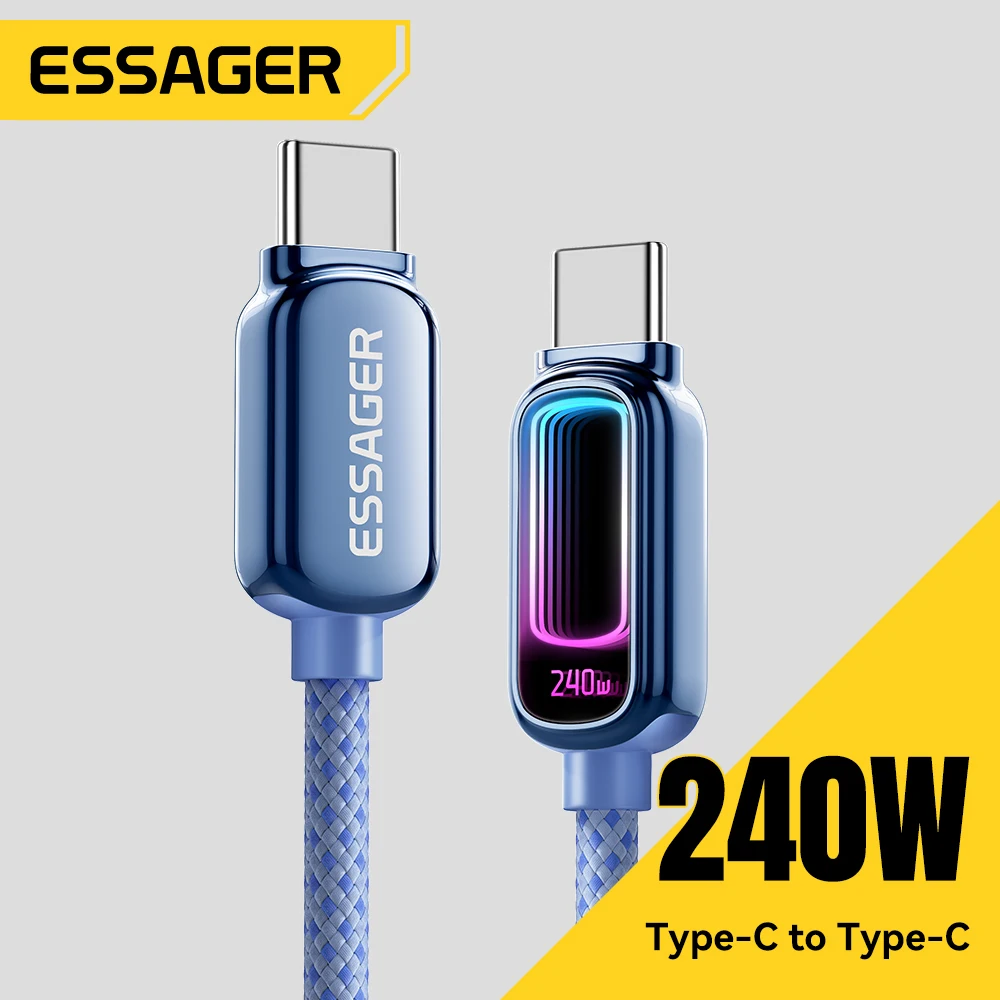 Cabo USB C Essager 240W PD 3.1 para Carregamento Ultra Rápido