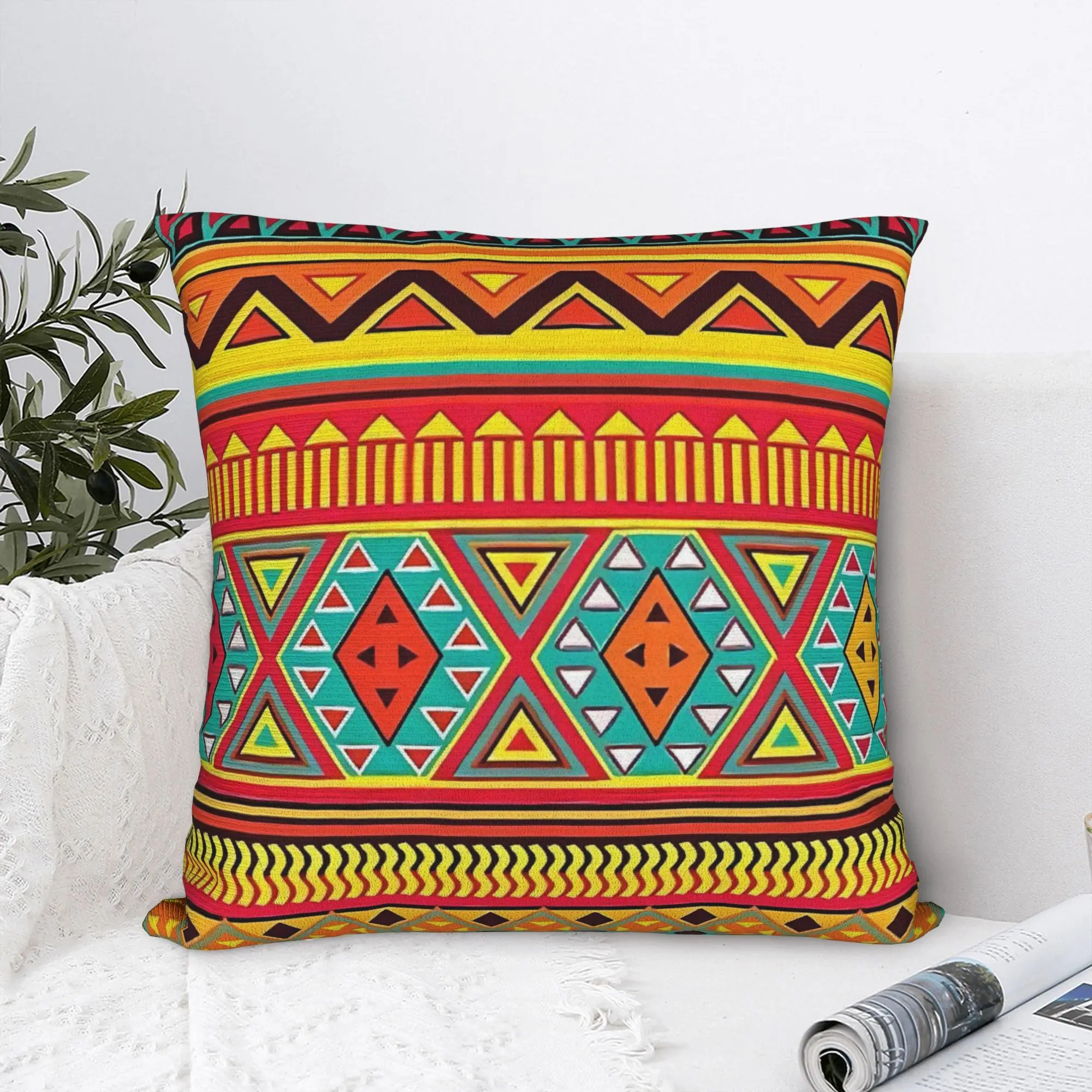 African Tribal Geometric Art Pillowcases  Vintage Pillow Case For Chair Sofa Home Decor Print Pillow Cover