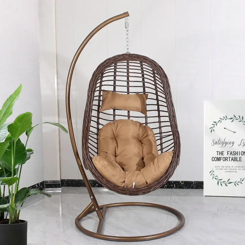 Single thick rattan hanging basket indoor living room hanging casual swing