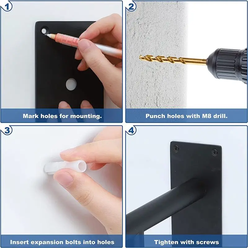 【ELEVATE LIFE】Handrail Support Holder Stainless Steel Fixed Bracket Practical Stair Bathroom Wall Brackets ABDD