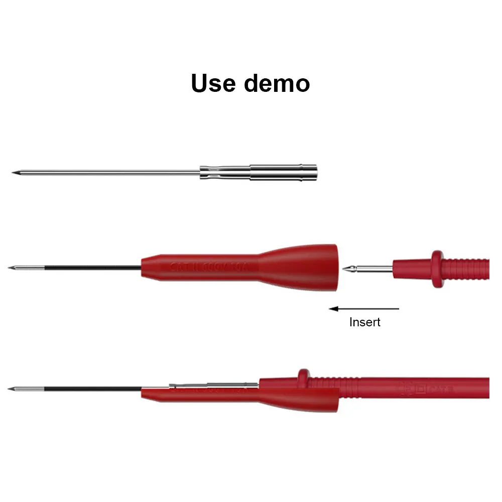 2pcs Insulation Test Probe Multimeter Needle Stainless Steel Test Needle Automotive Diagnostic Test Lead Accessories Repair Tool