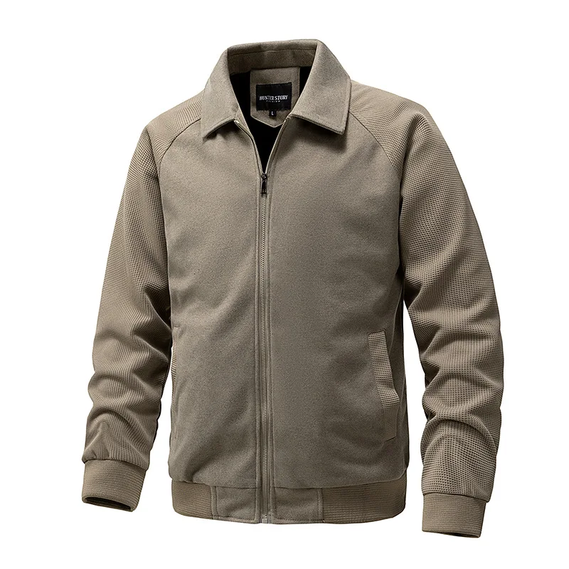 Men's American Flight Jacket Autumn Winter Knitted Long-Sleeved Cardigan Simple Men's Wear Comfortable Casual Outerwear