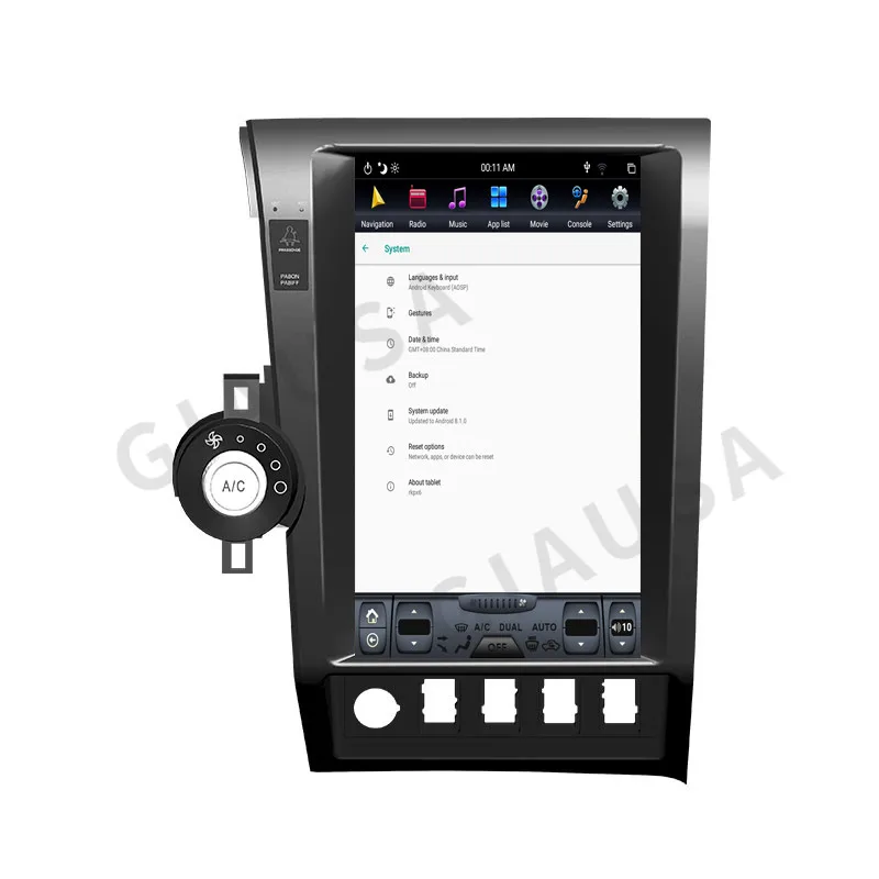 Android 12.0 Pionowy ekran Tesla Style 13.6'' Dla Toyota Tundra Radio Automotivo Samochodowy odtwarzacz multimedialny Dvd 2007-2011