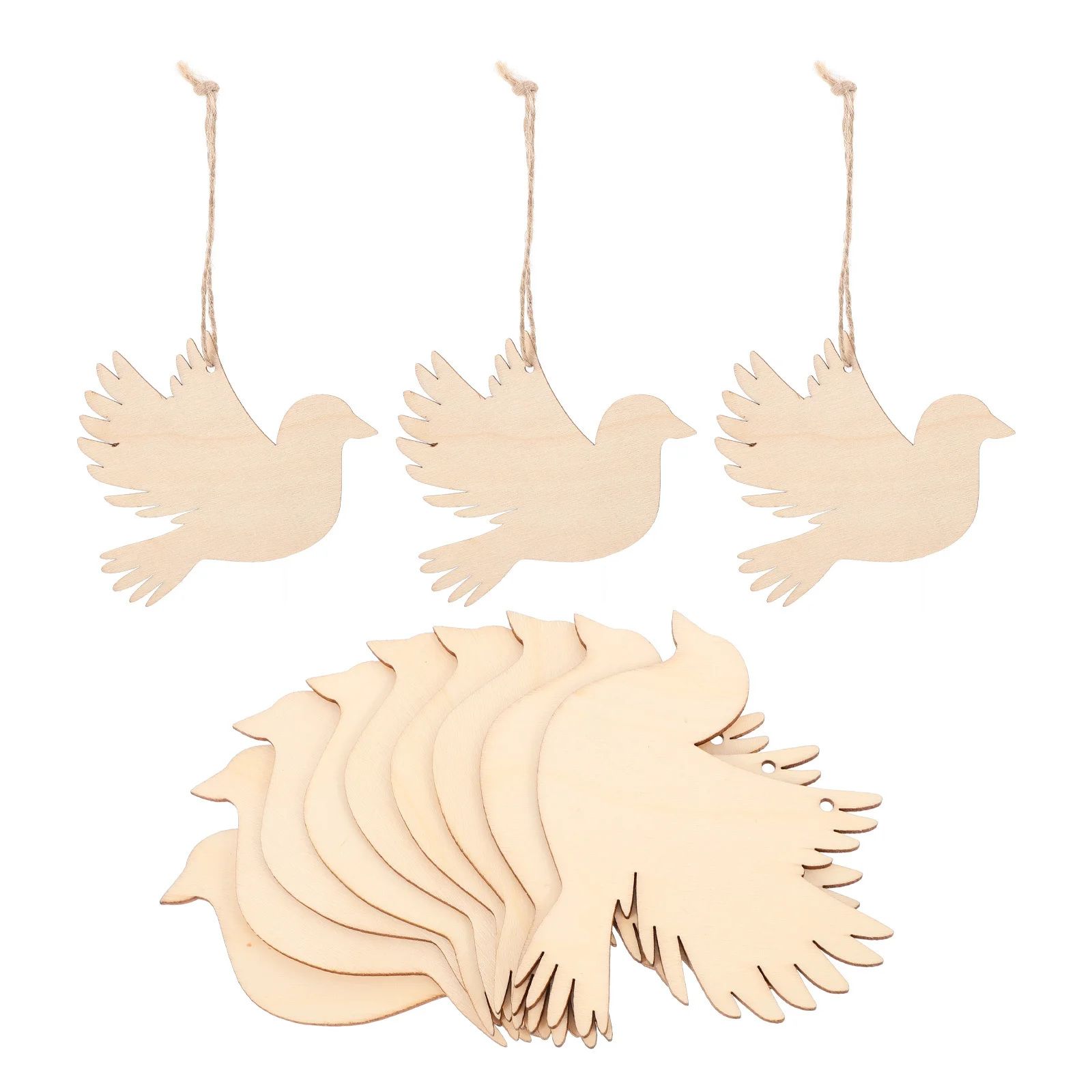 20 قطعة القواطع الخشبية الطيور شرائح غير مكتملة DIY بها بنفسك الحرف الزفاف العلامات ديكور المنزل زينة عيد الميلاد الحرف الخشبية الطيور