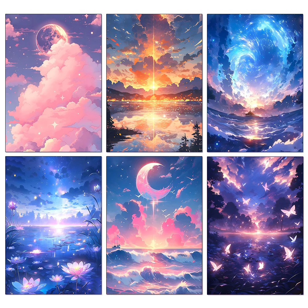 5D Diamond Painting Colorful Clouds Sky Full Rhinestone Mosaic Embroidery Cross Stitch Kit Decoration DIY Handwork Gifts
