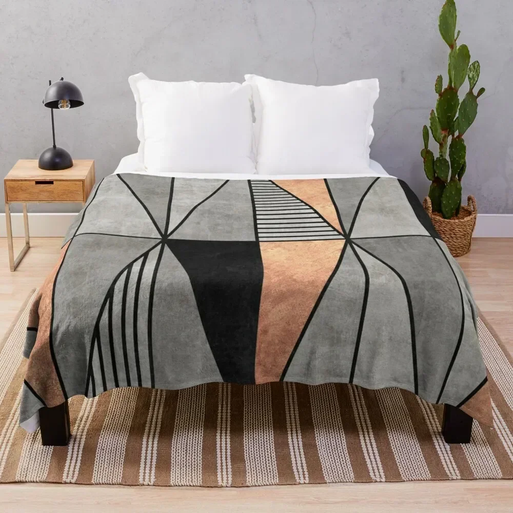 

Concrete and Copper Triangles Throw Blanket Loose Thermals For Travel Comforter blankets ands Blankets manga Camping Blankets