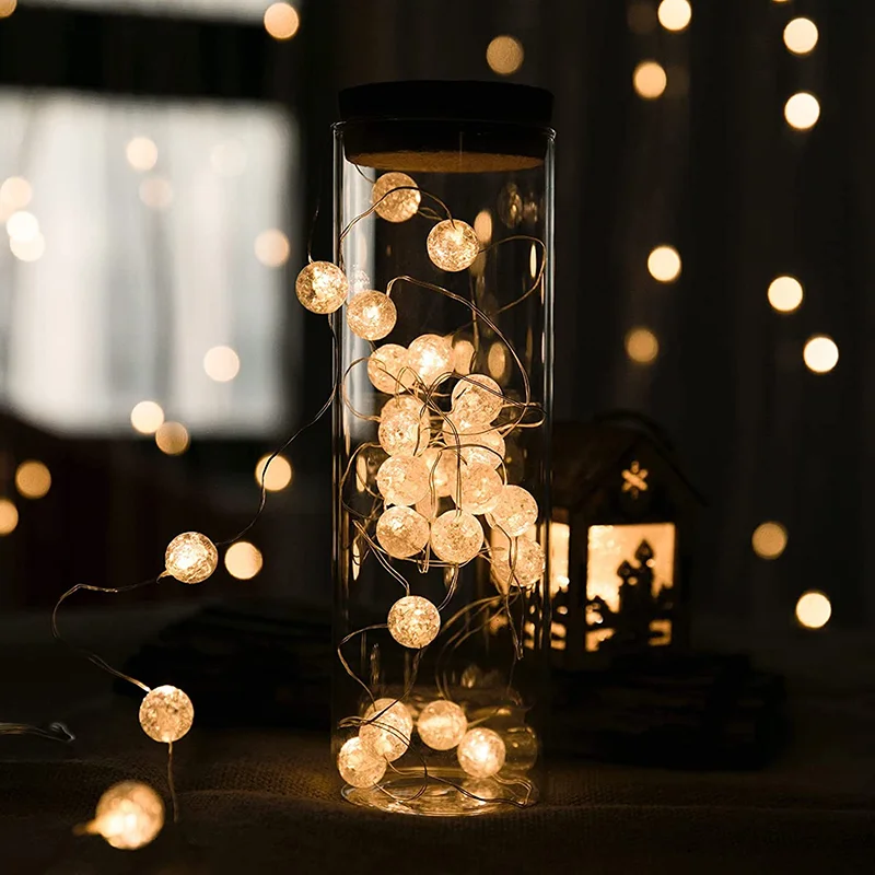 Luzes de corda led à prova d'água, branco quente, luzes de fadas, ambientes internos e externos, para quarto, jardim, festa de casamento, bateria/usb