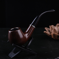 Classic Resin Smoking Pipe with Washable Filter Retro Wood Grain Tobacco Pipe Smoking Tool Accessories Holiday Gift