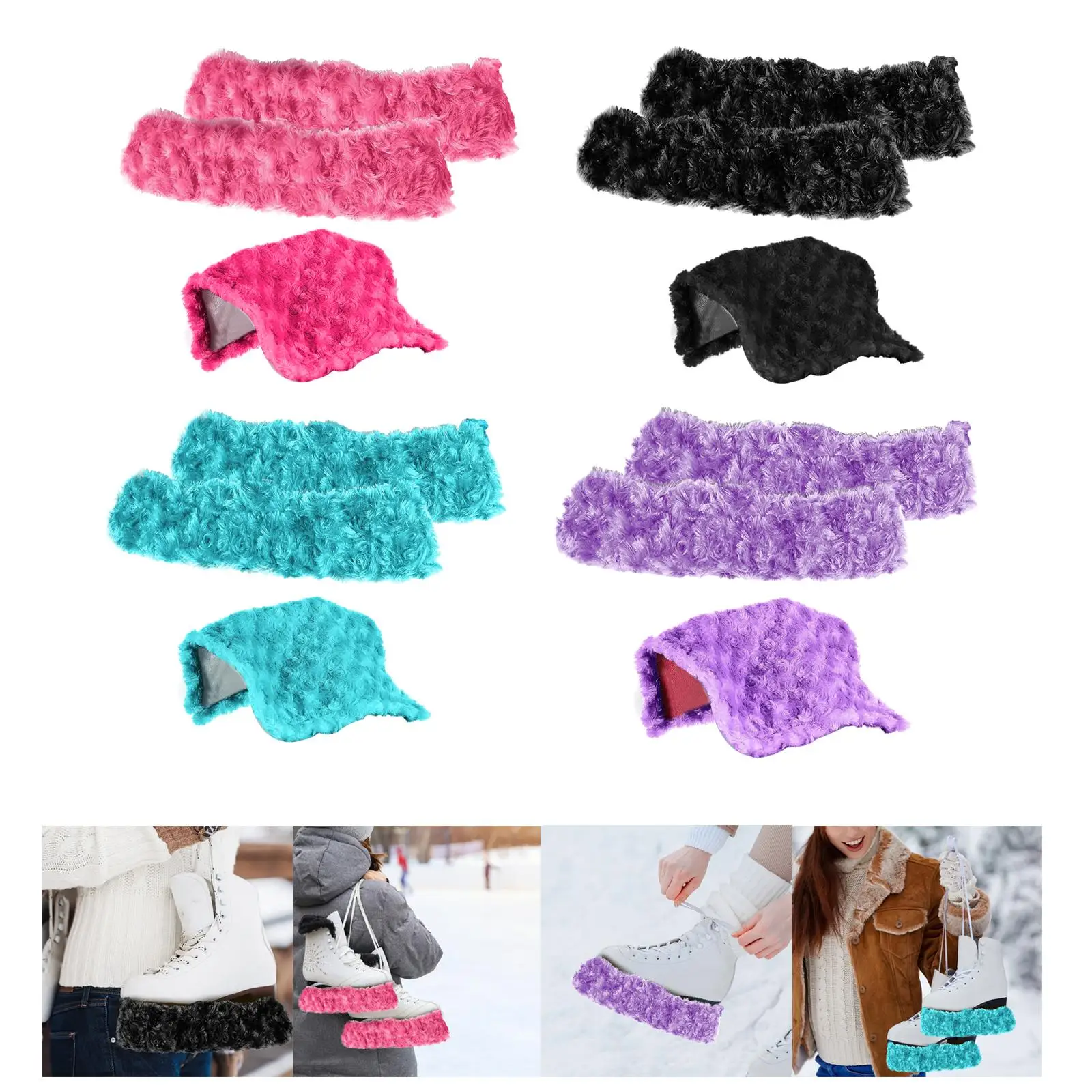 

2 Pieces Ice Skate Covers Skate Protector Water Absorbing Lightweight Hockey Guards