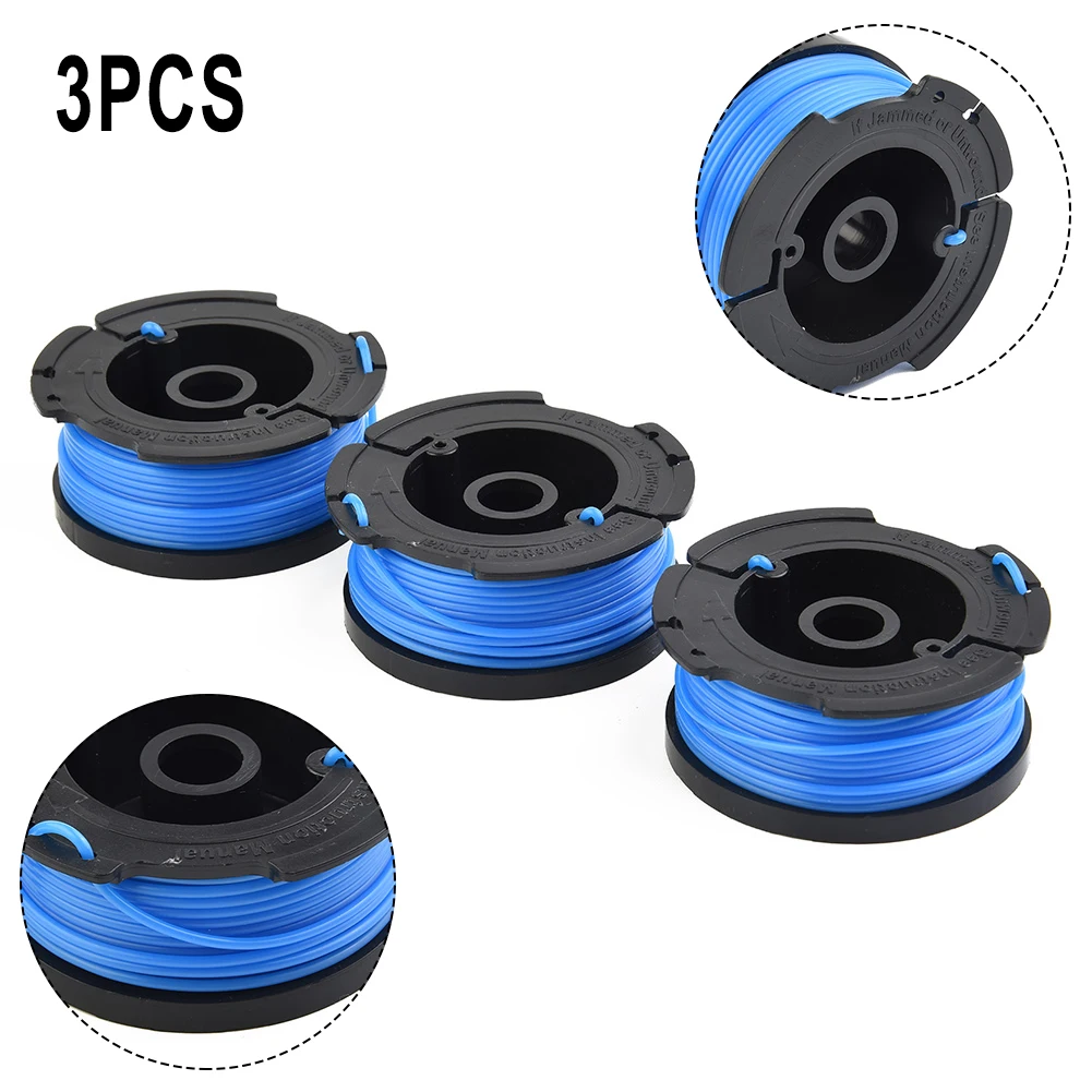 Juego de 3 cabezales de carrete y línea para desbrozadoras Black & Decker GL570 GL570C GL580 GL580C GLC13 GLC14 GLC120 ST7500 ST7700
