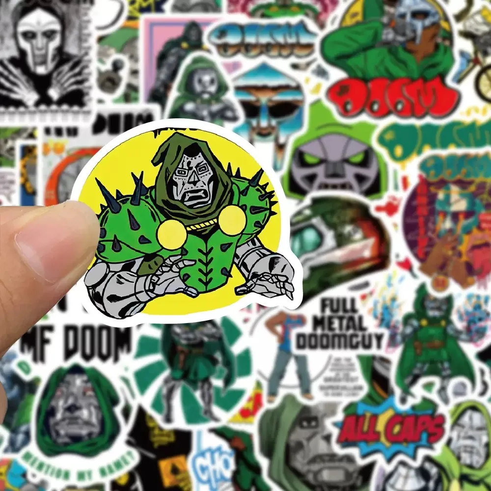 50 pièces Hip Hop rappeur Mf Doom autocollants chanteur Fan cadeau bricolage décoration téléphone tasse bagages Scrapbook ordinateur portable hélicoptère guitare décalcomanie