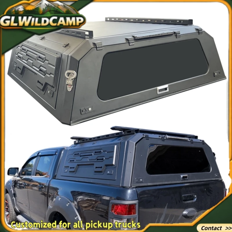 For Pickup Sport Topper Tub Camper 6ft Bed Cap Steel&Aluminium Metal Hardtop Truck Canopy for 2019 2020 2021 Ford Ranger PX T8