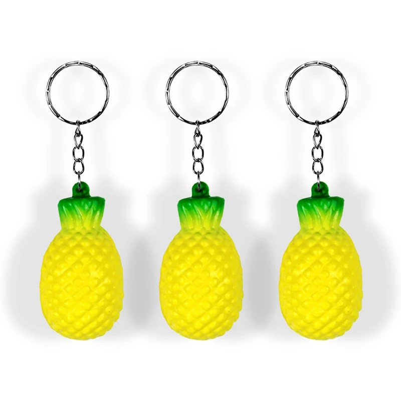 20 Pack Pineapple Keychains,Pineapple Stress Relieve Toys,Fruit Keychains For Party Favors And School Carnival Prizes