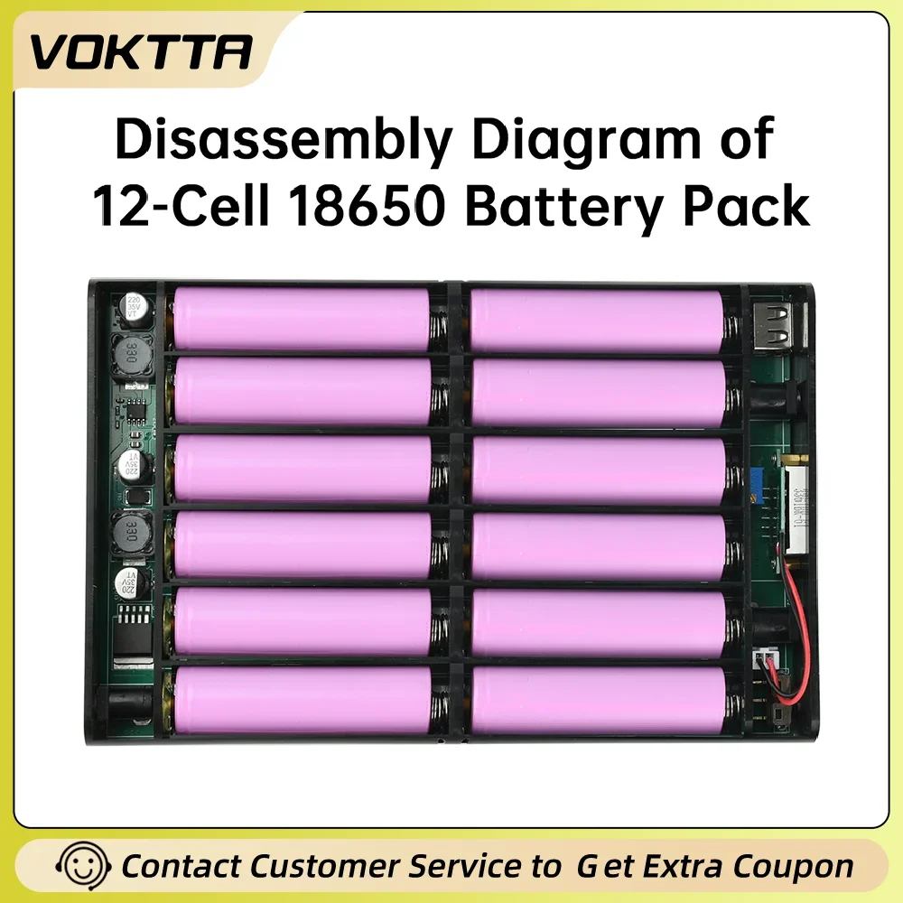 

DC UPS 12-Cell Mini UPS 18650 Solderless Power Box DIY Kit Adjustable Voltage Optical Modem UPS For Router 5V/9V/12V