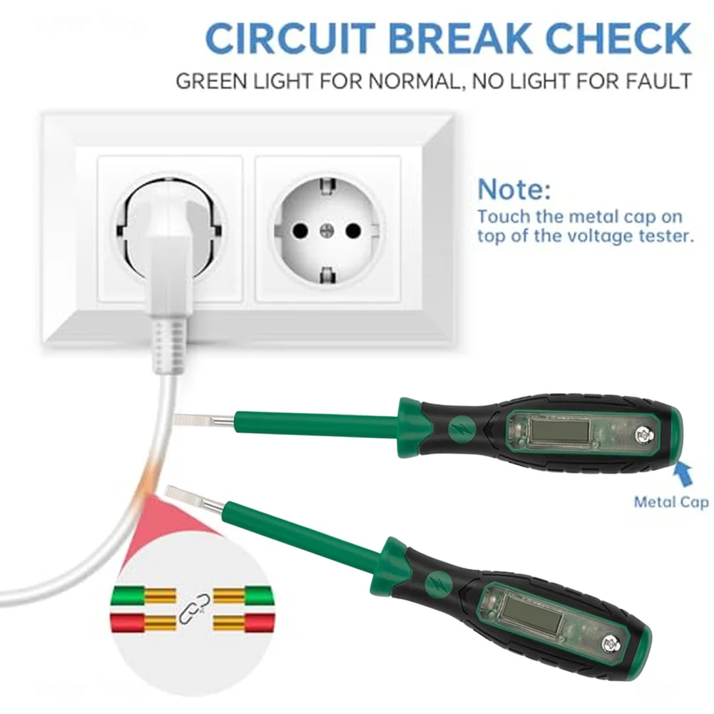 Electric Screwdriver Safe Insulated Grip with LED Light and Buzzer Alarm Suitable for Electrical and DIY Repairs