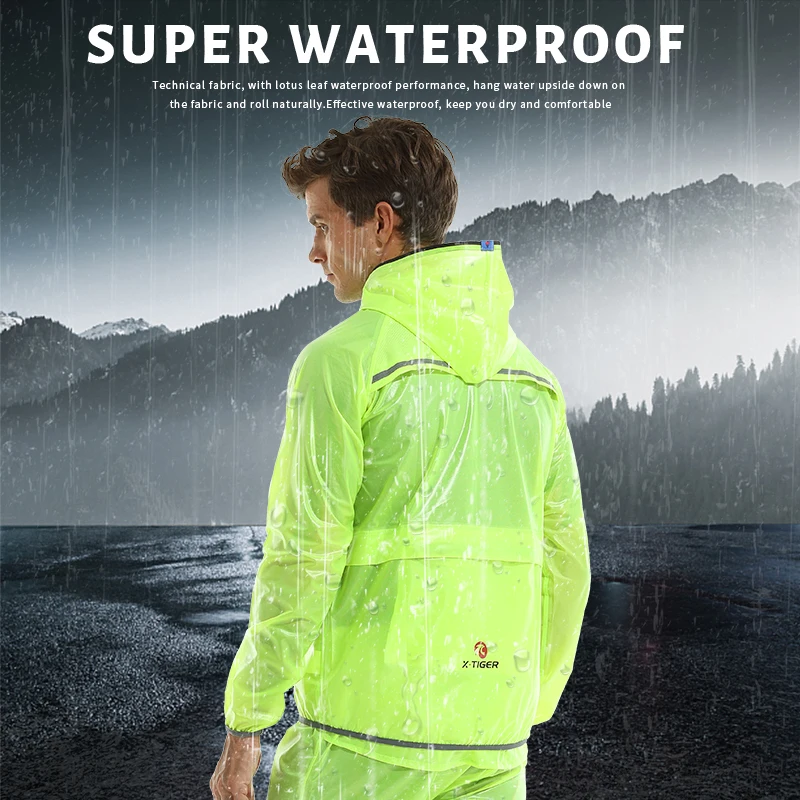 X-TIGERT Cycling Raincoat Cycling Jackets Green Bicycle Waterproof Jersey Windcoat MTB Bike Clothing Jacket Rainproof Clothes