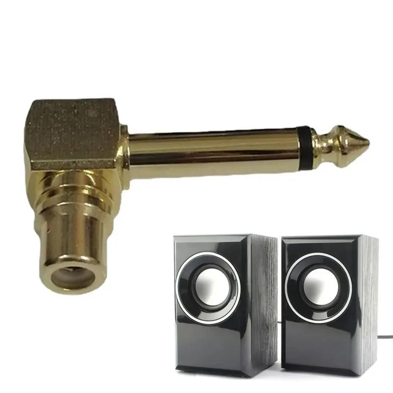 

Gold-Plated AV Plug Coupler 6.5 Mono Converter Jack Plug Mixer Audio Connector 6.35 ToRca Elbow Jack 90 Degree Female Connector