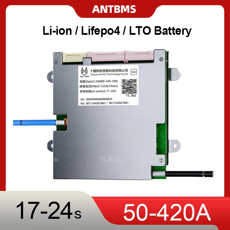 

ANT BMS 17-24S Li-ion Lifepo4 LTO Battery 50A 100A 130A 170A 220A 400A Built-in BT 60V 72V 18S 20S 21S 22S smart Balance board