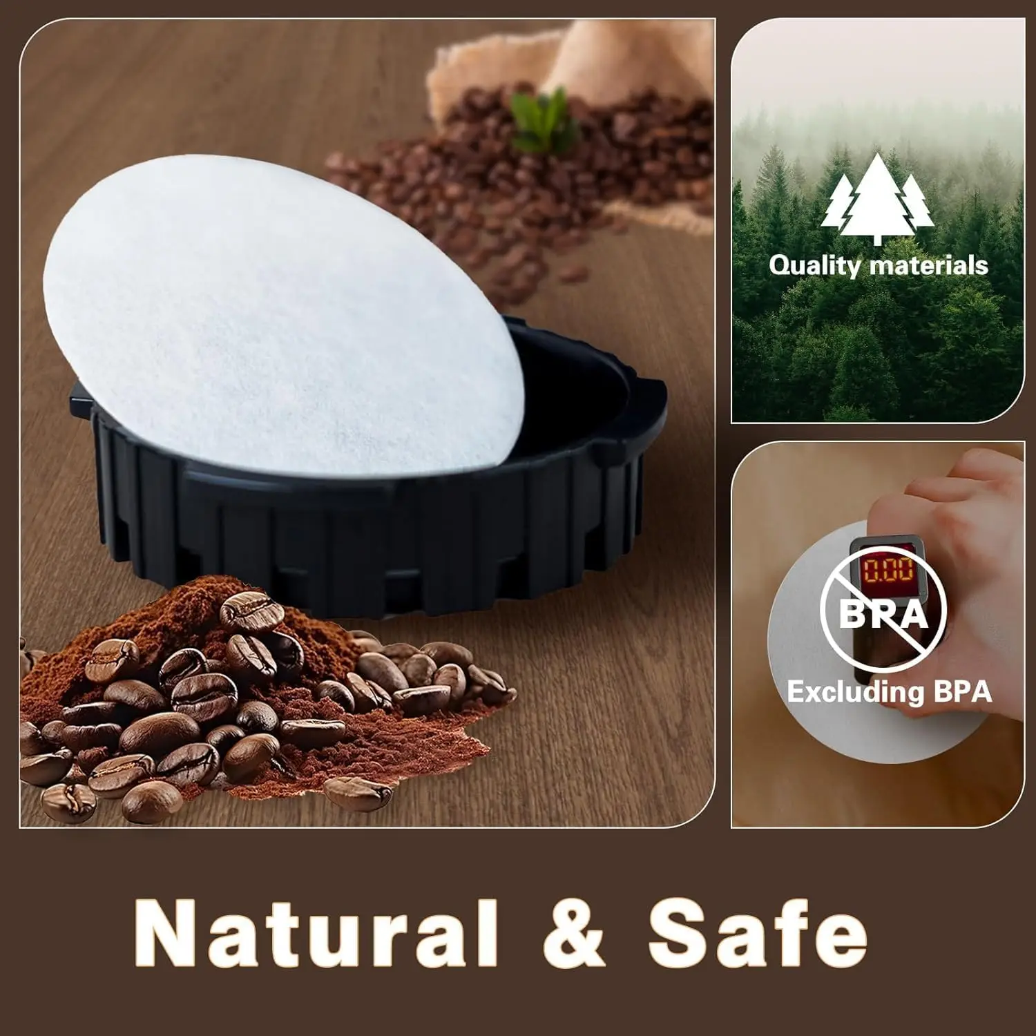 حزمة من 200 ورق فلتر قهوة اسبريسو 64 ملم مع ماكينة صنع القهوة Aeropress فلتر ورق القهوة لصانع القهوة