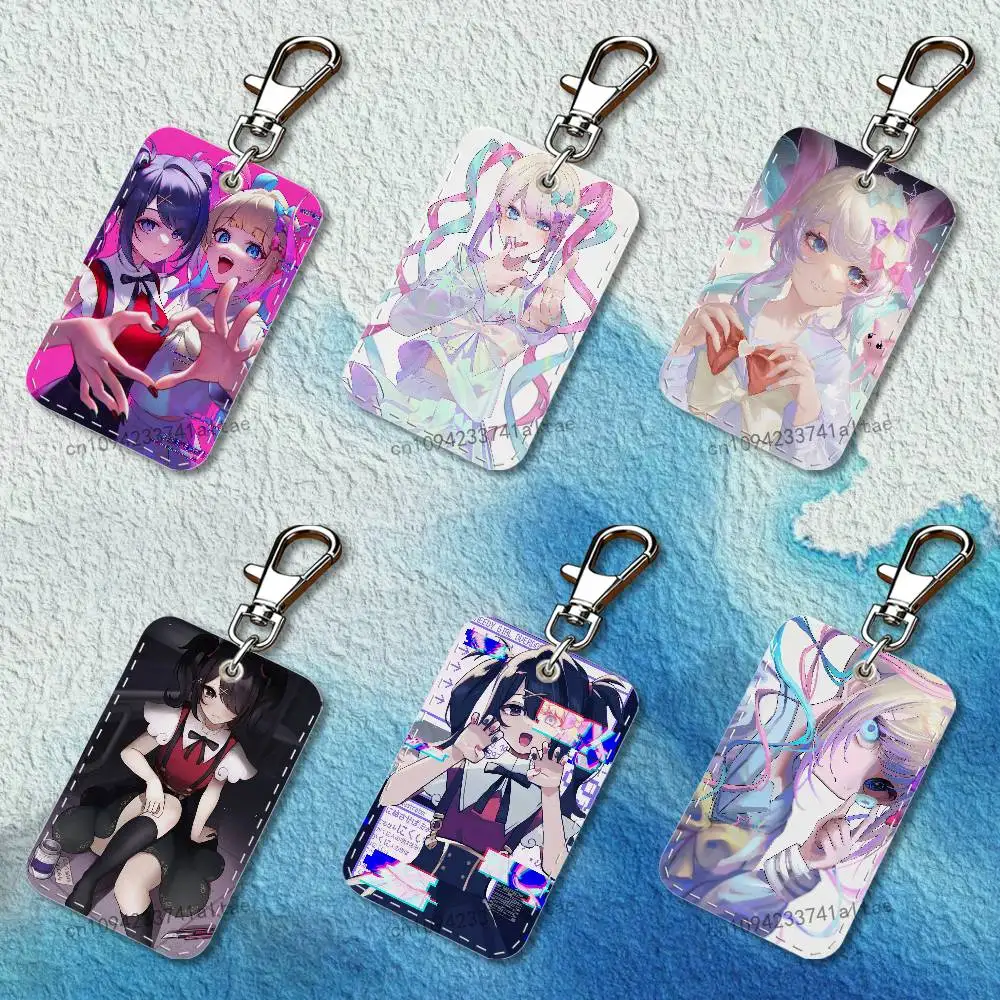 

Game N-Needy Girl O-Overdose Rectangle Access Card Case Leather Card Holder Keychain Key Ring Transportation Card Case