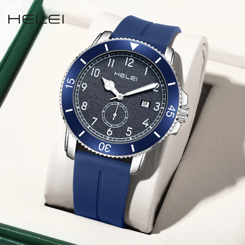 

HELEI Men's Quartz Watch Casual Quartz Wristwatch Calendar Display Men's Luxury Watches Waterproof Men's Watches Gifts For Men