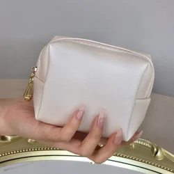 Mini borsa cosmetica in pelle PU borsa per il trucco portatile portafoglio custodia per rossetto borsa per Organizer in cotone sanitario pochette donna