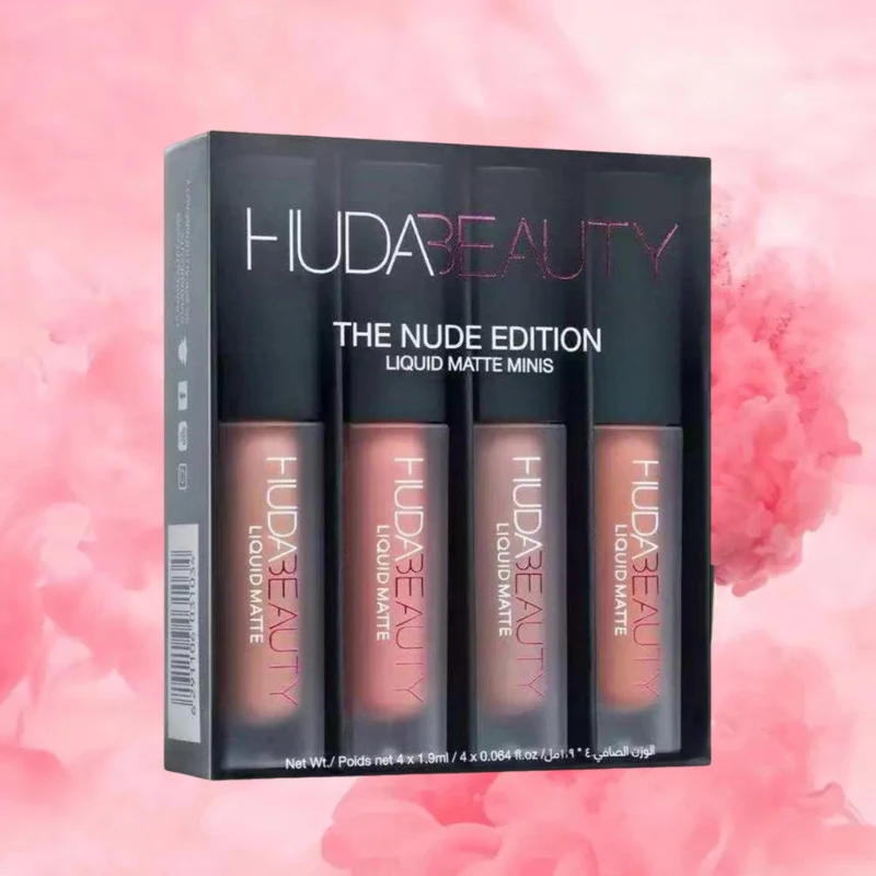 

4pcs Lipstick Set Matte Lip Gloss Waterproof Lip Glaze Tint Non-stick Non-Fading Lips Huda Lip Makeup Cosmetic Lip Care