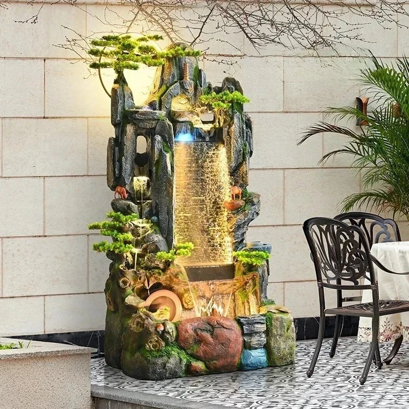 

New Chinese Floor-to-ceiling Ornaments Office Water Curtain Wall Fountain View Decoration Housewarming Gift