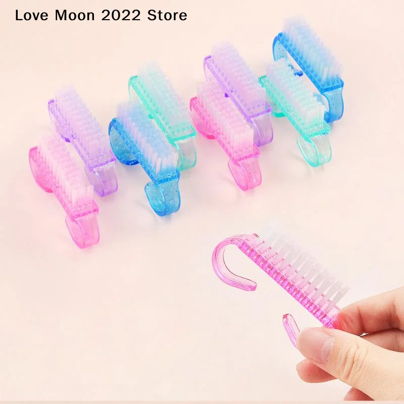 【LM】10/20 Stuks Plastic Nagelborstels Mix Kleur Nagel Hand Schrobben Reinigingsborstel Dust Cleaner Nail Art manicure Soft Remover Gereedschap