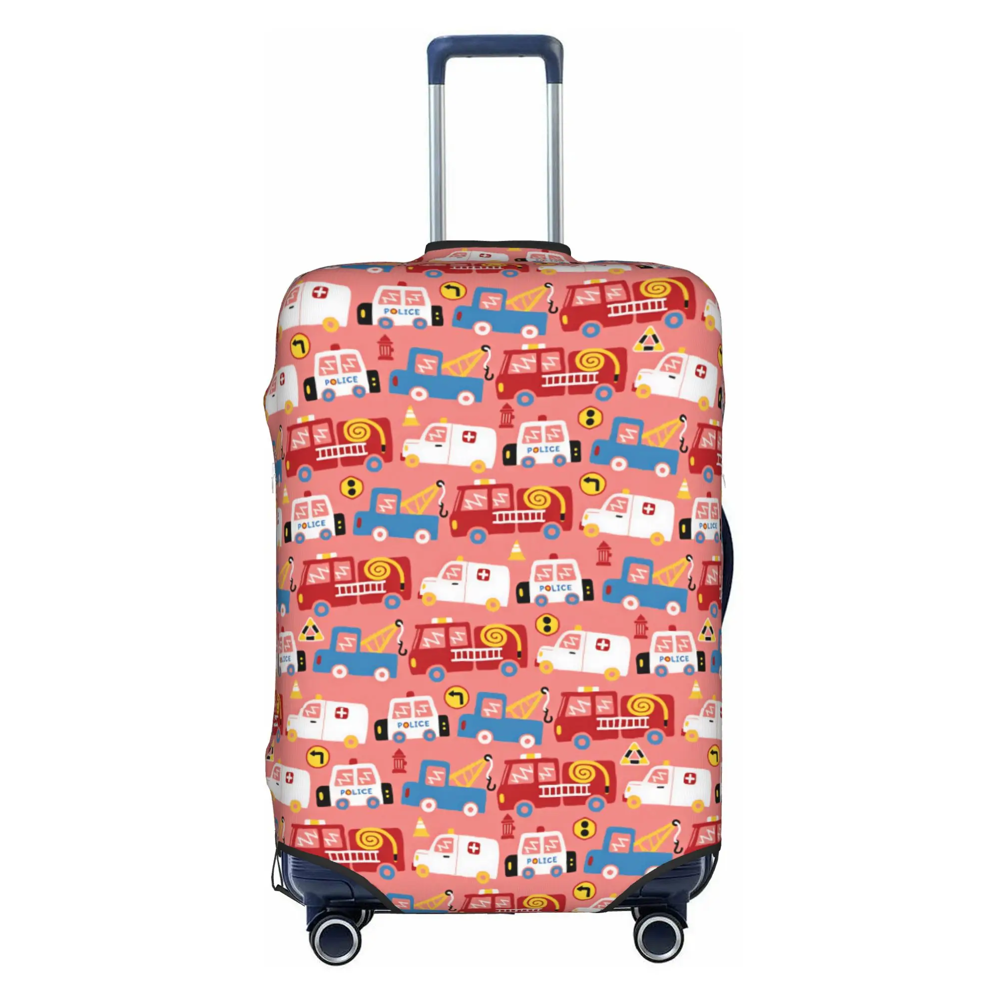 Firefighter Fire Truck Ambulance  Luggage Cover Cute Tow Truck Police Car Suitcase Protector Covers Suit For 18-32 inch