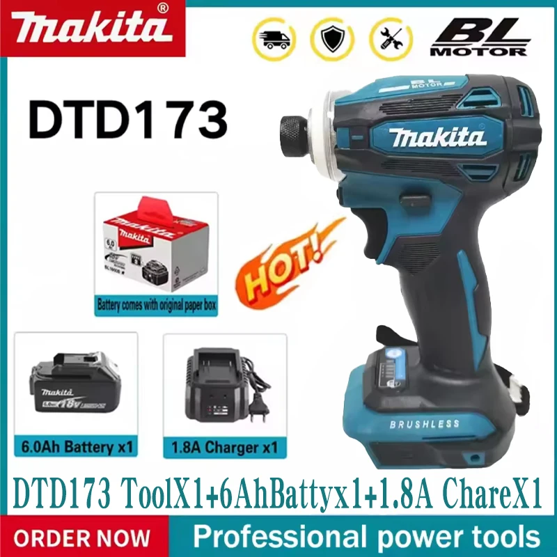 

Makita DTD173 Brushless Electric Screwdriver Auto Repair Impact Screwdriver Batch 220N.m Electric Driver Tools For Makit