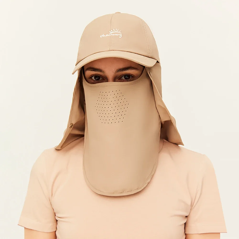 OhSunny Women Sun Shawl Eye Guard Drinkable Water Sunscreen UPF50+ Full Protection Mask Breathable Hat Outdoor Detachable