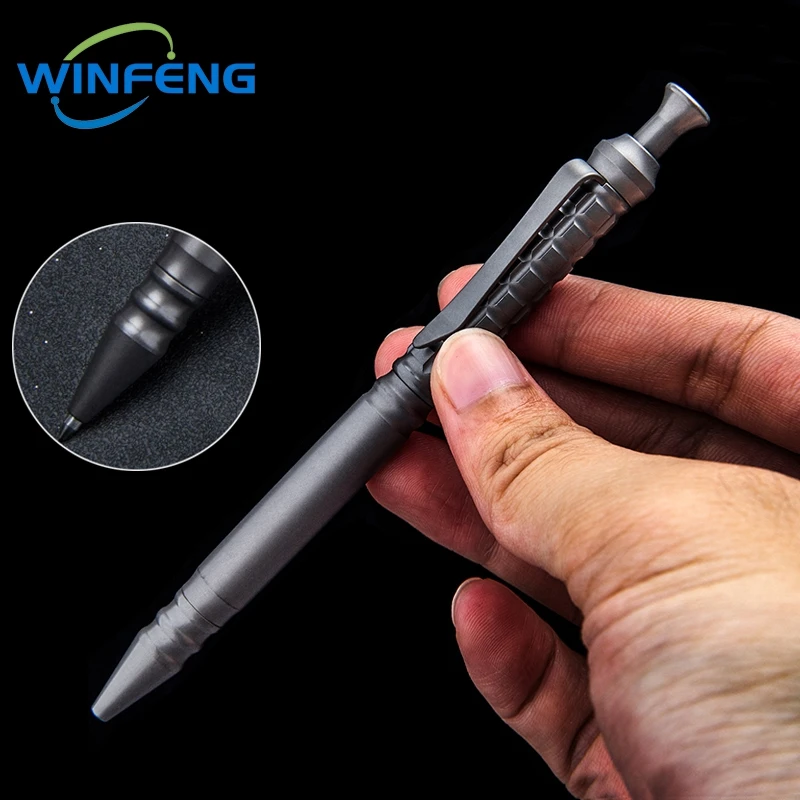 Luxury Titanium Alloy Tactical Pen Self Defense Emergency Window Breaker Retractable Ballpoint Business Signature Writing Pen