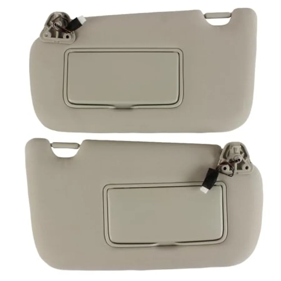 

Pair of Left w/Light Right (w/Light) Sun Visors for Sentra 2013-2019 Gray with Mirror Replaces 96400-3SG8A 96401-3SG8A