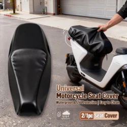 Motorcycle Seat Cushion Cover PU Leather Cushion Sunscreen Cover Waterproof Elastic Motorcycle Seat Accessories Protection Dekk