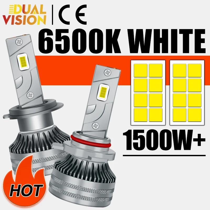 

H4 LED Headlight H7 H11 1500W Lamp H1 H8 9005 HB3 9006 HB4 9012 HIR2 Led For Car 12V LED Auto Motorcycle Light 6000K/4300K Bulbs