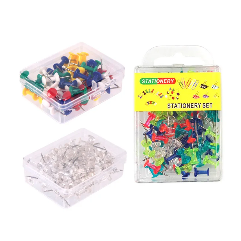 

40 pieces per box Assorted Making Thumb Tacks Multicolor Plastic Tacks Push Pins Cork Board Office School Stationery Supplies