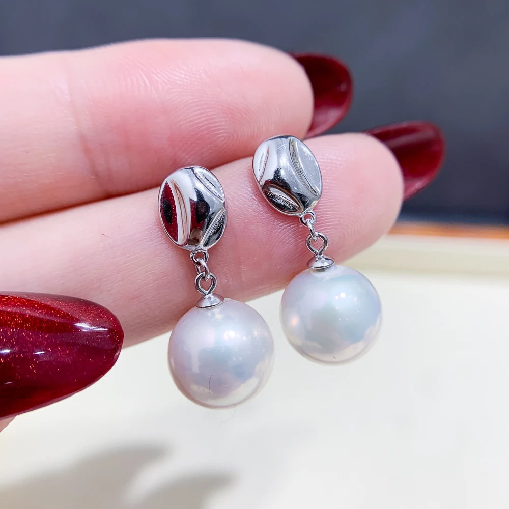 

6PCS DIY Pearl Accessories 925 Silver Stud Earrings Empty Holder, Fashionable Gold Silver Earring Holder, with 8-13mm Round Bar