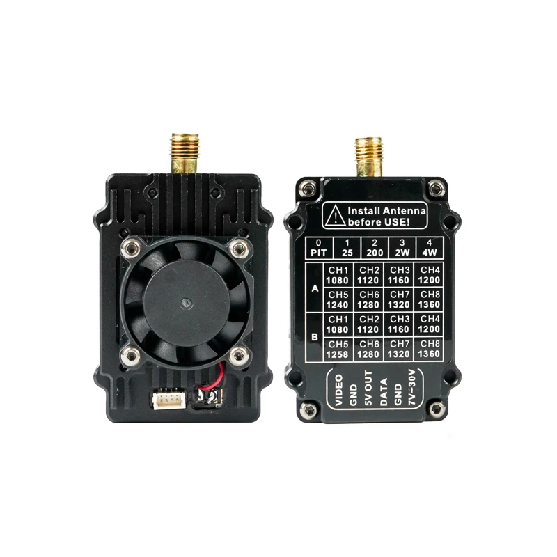 

1G2-4W02 1.2GHz 4W FPV VTX Video Transmitter Long Range Wireless AV Signal Transmission Module for Drone Imaging System