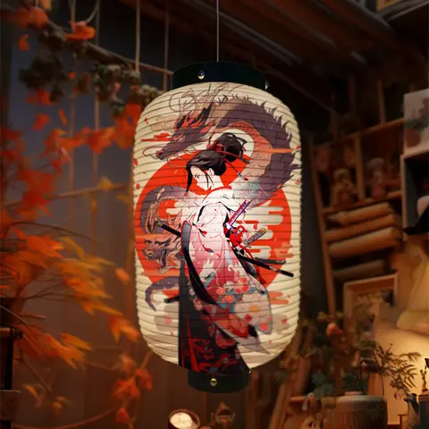 우키요에 스타일 일본 전통 천 랜턴 사시미 요리 이자카야 레스토랑 장식 랜턴 스시 가게 광고 표지판 Best5