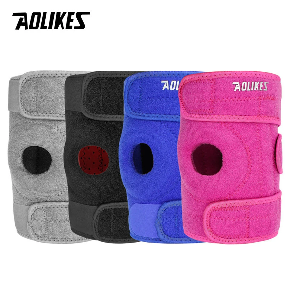 AOLIKES 1PCS New Knee Brace with Side Stabilizers - Adjustable Knee Support with Patella Gel Pad, Knee Wraps for Men & Women